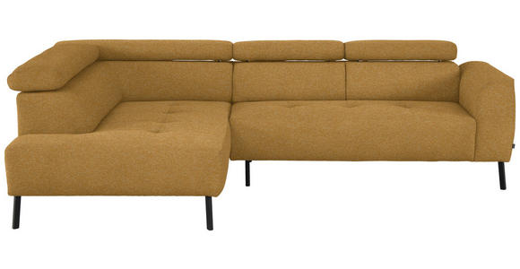 ECKSOFA in Chenille Currygelb 205/280 cm - Currygelb/Schwarz, Design, Textil/Metall (205/280cm) - Xora