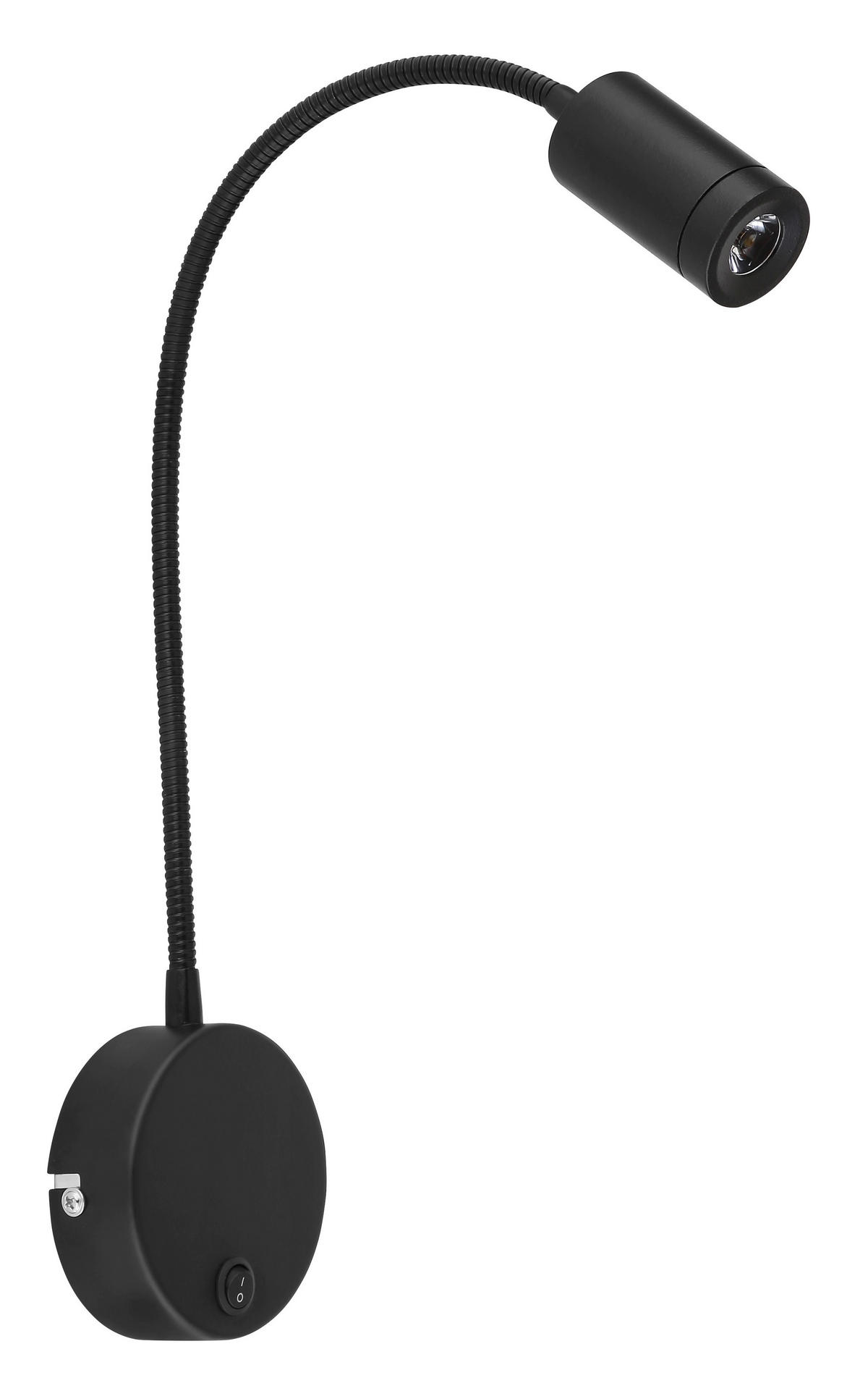 APLICĂ DE PERETE CU LED - negru, Basics, plastic/metal (9/50cm) - Novel