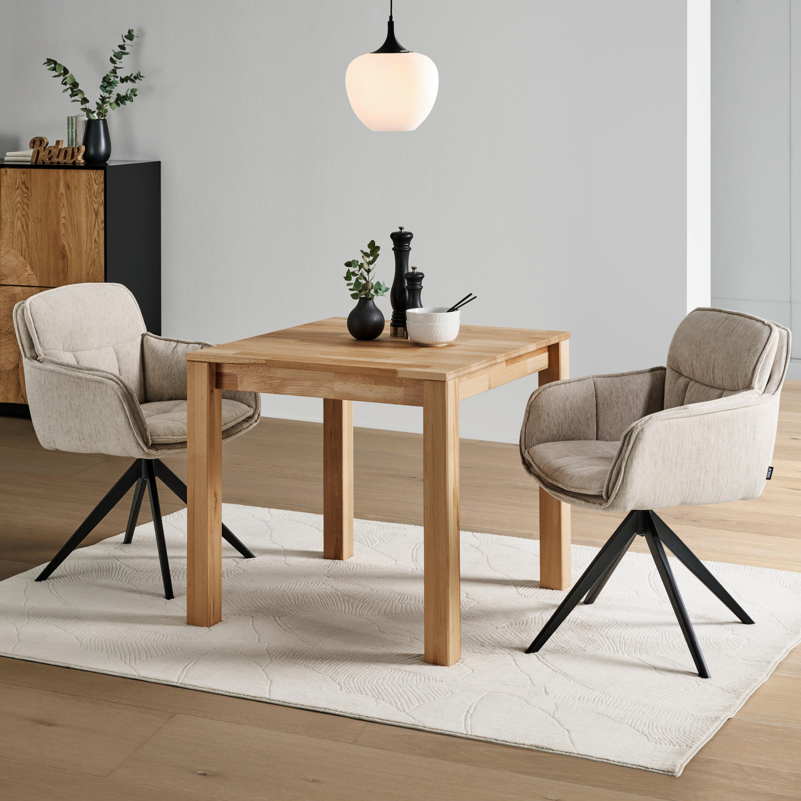 ESSTISCH in Holz 80/80/75 cm  - Kernbuche, Natur, Holz (80/80/75cm) - Livetastic