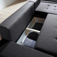 ECKSOFA in Webstoff Dunkelgrau  - Chromfarben/Dunkelgrau, Design, Kunststoff/Textil (302/187cm) - Carryhome