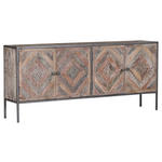 SIDEBOARD Altholz, Recyclingholz massiv Braun, Grau Einlegeböden  - Braun/Grau, LIFESTYLE, Holz/Holzwerkstoff (180/80/38cm) - Landscape