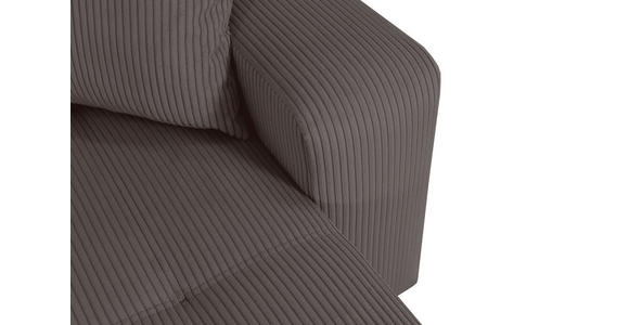 Wohnlandschaft inkl. Funktion Anthrazit Cord  - Anthrazit/Schwarz, KONVENTIONELL, Textil (146/317/146cm) - Xora