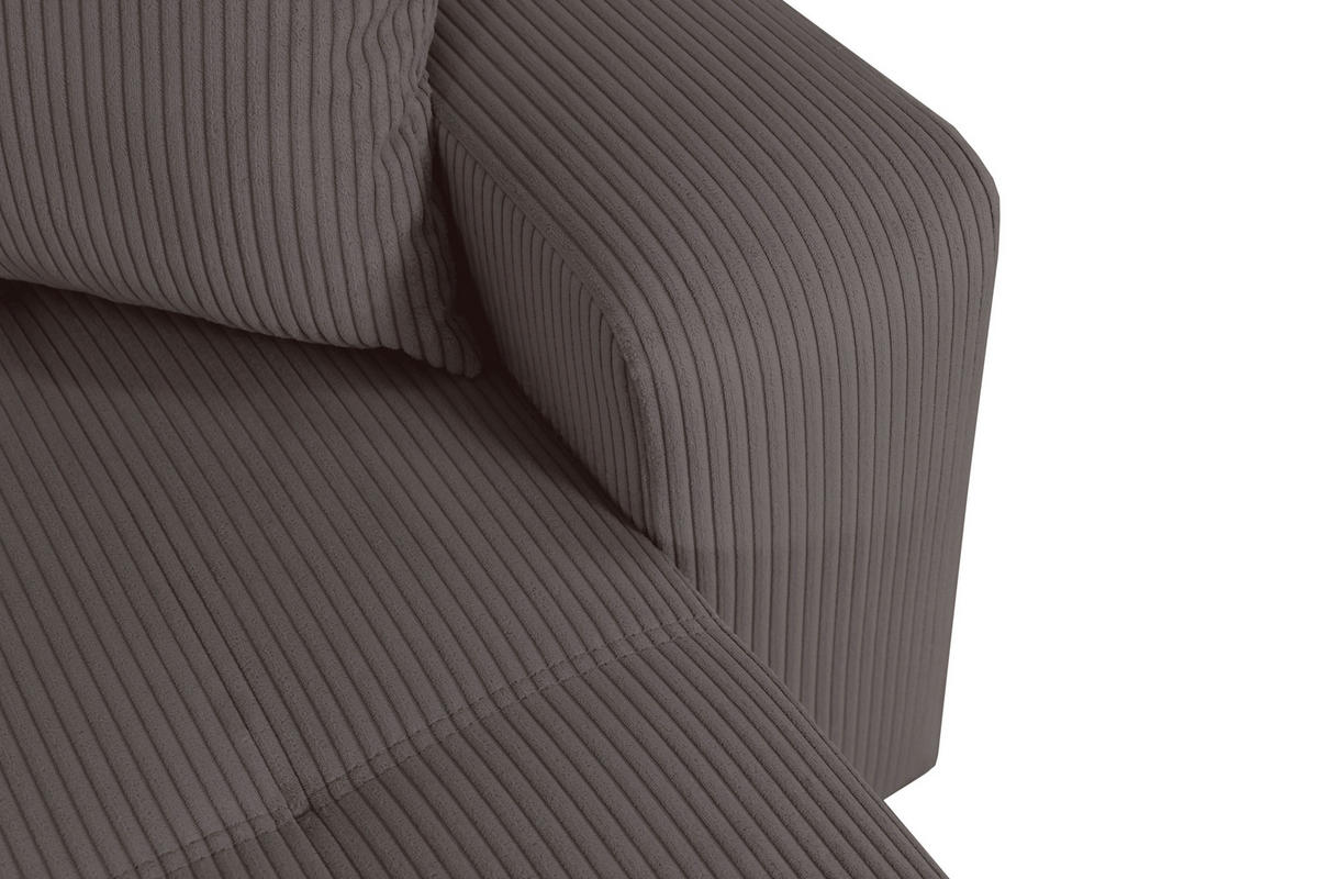 Wohnlandschaft inkl. Funktion Anthrazit Cord  - Anthrazit/Schwarz, KONVENTIONELL, Textil (146/317/146cm) - Xora