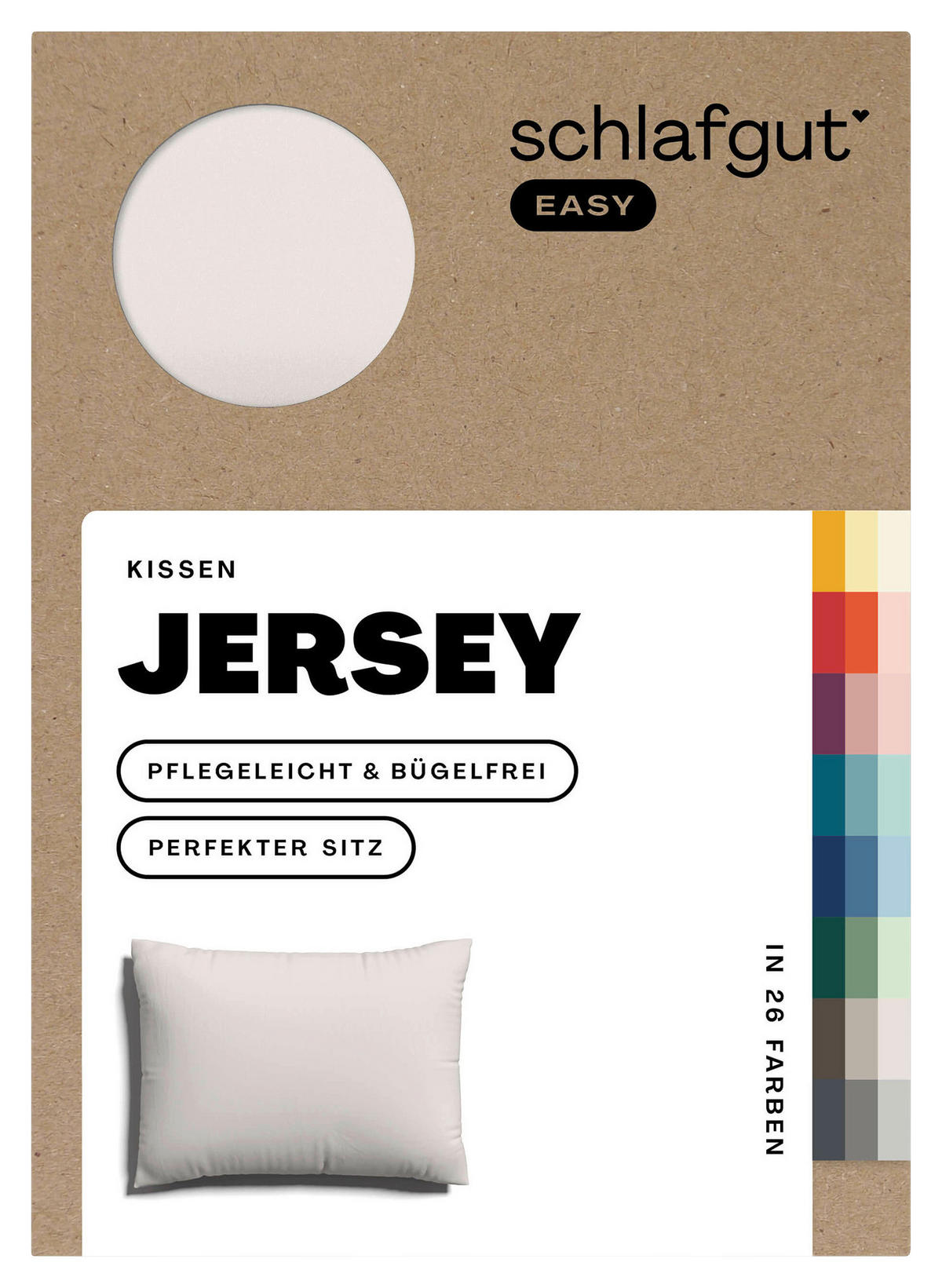 KOPFPOLSTERBEZUG EASY JERSEY 70/90 cm  - Sandfarben, Basics, Textil (70/90cm) - Schlafgut
