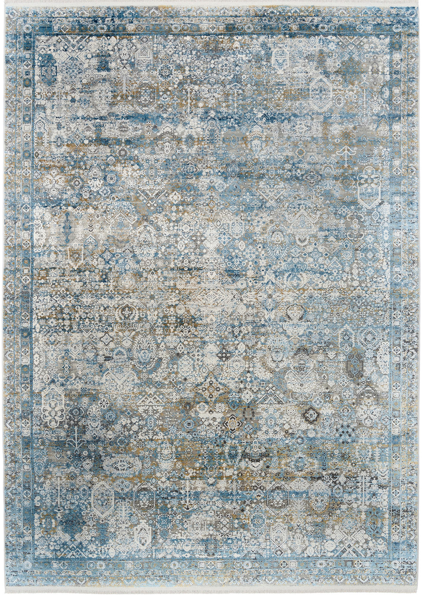 Dieter Knoll Läufer Toulon Blau, Grau 80x250 cm