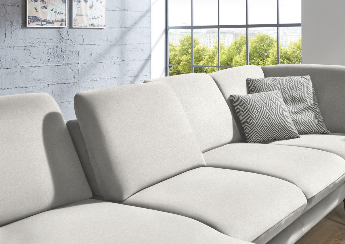 WOHNLANDSCHAFT in Webstoff Creme, Naturfarben  - Creme/Schwarz, Design, Textil/Metall (180/344/208cm) - Dieter Knoll