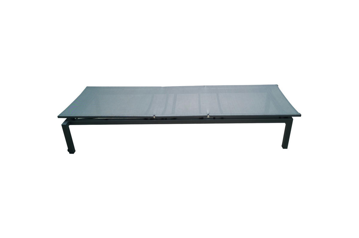 LEŽALJKA  crna, srebrne boje  metal, tekstil      - srebrne boje/crna, Moderno, metal/tekstil (205/81,5-34,5/72,5cm) - Ambia Garden