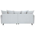BIGSOFA in Cord Grau - Schwarz/Grau, Design, Textil/Metall (226/91/103cm) - Carryhome