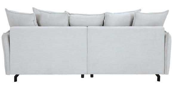 BIGSOFA in Cord Grau - Schwarz/Grau, Design, Textil/Metall (226/91/103cm) - Carryhome