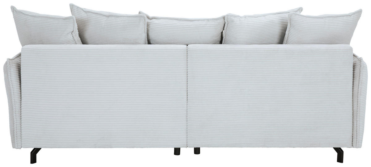 BIGSOFA in Cord Grau  - Schwarz/Grau, Design, Textil/Metall (226/91/103cm) - Carryhome