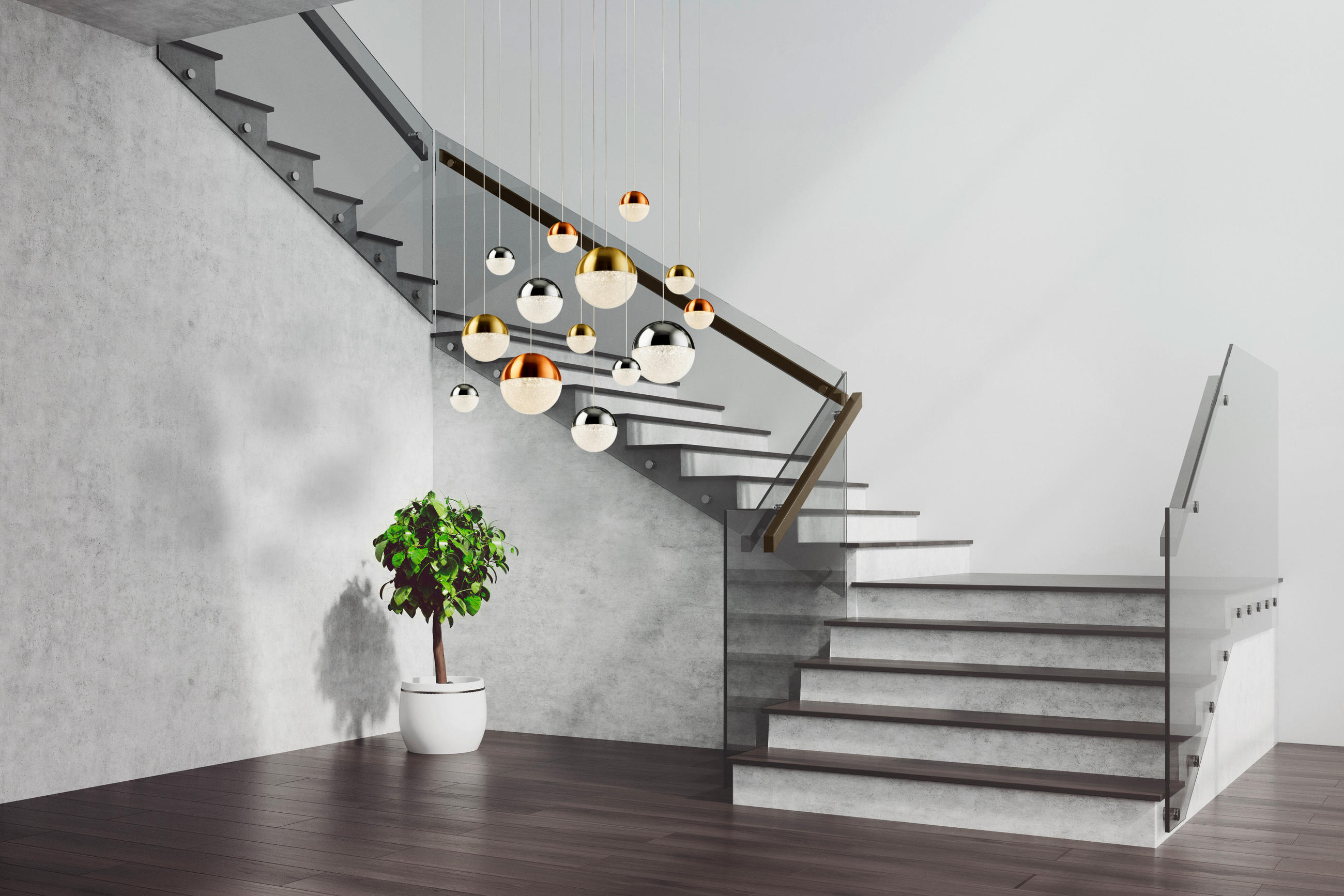 LED SVJETILJKA VISEĆA  70/300 cm      Planets  - boje kroma, Design, staklo/metal (70/300cm)