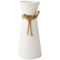 Vază 20 cm  - alb/culoare natur, Basics, ceramică/textil (8,5/20cm) - Ambia Home