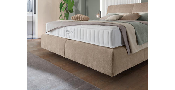 BOXSPRINGBETT 180/200 cm in Beige - Beige/Schwarz, Design, Kunststoff/Textil (180/200cm) - Johann Jakob