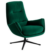 SESSEL in Samt Dunkelgrün  - Dunkelgrün/Schwarz, Design, Textil/Metall (83/94/97cm) - home24
