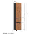 HOCHSCHRANK 40/180/35 cm  - Eiche Wotan/Graphitfarben, Natur, Holzwerkstoff/Kunststoff (40/180/35cm) - Xora