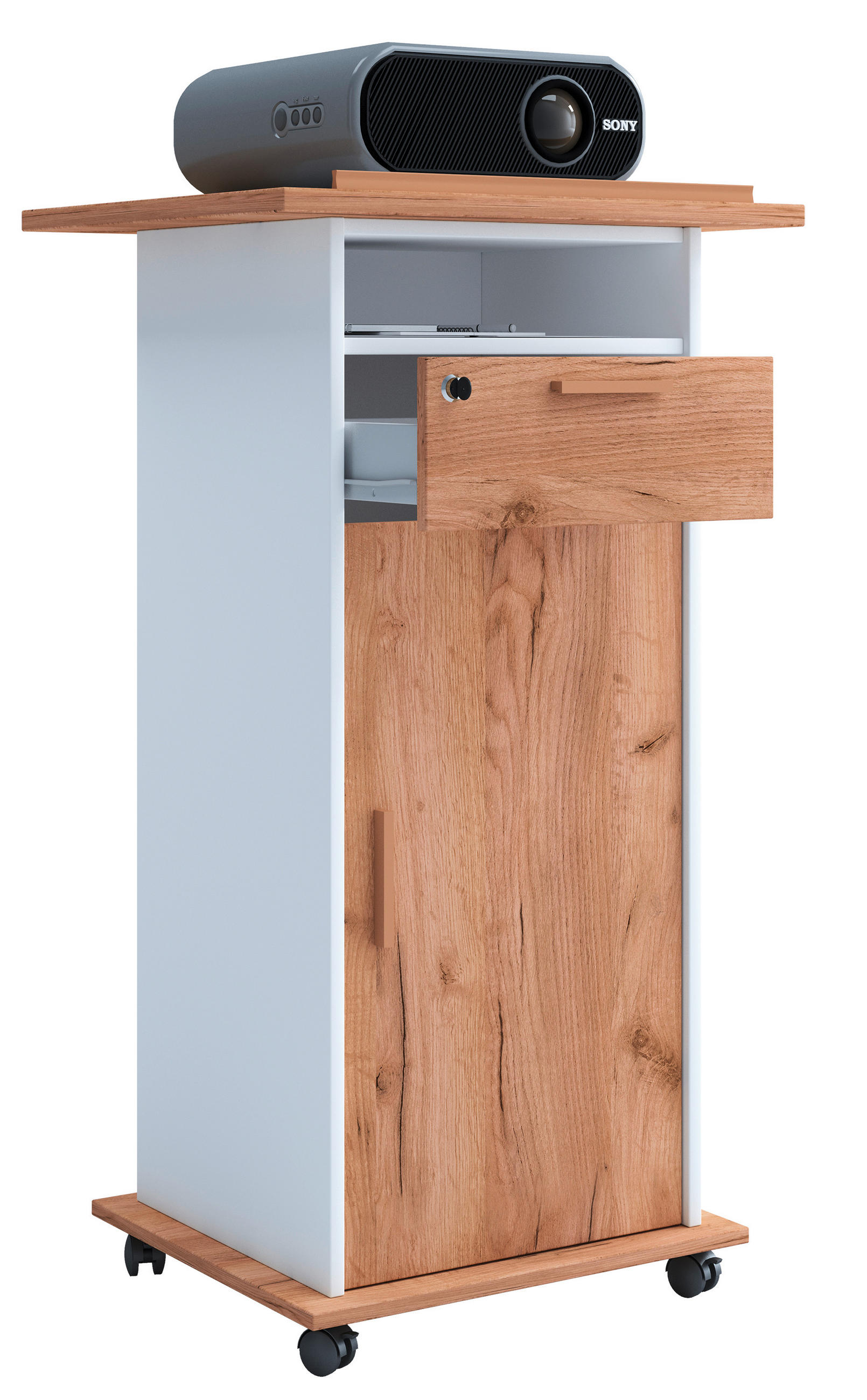 STEHPULT 60/50/108,3 cm  - Honigeiche/Weiß, MODERN, Holzwerkstoff (60/50/108,3cm) - MID.YOU