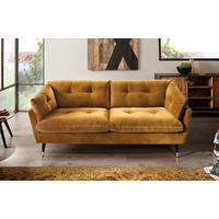 3-SITZER-SOFA JAPAN-3S SOFA in Samt Senfgelb  - Senfgelb, MODERN, Textil (207/84/93cm) - MID.YOU