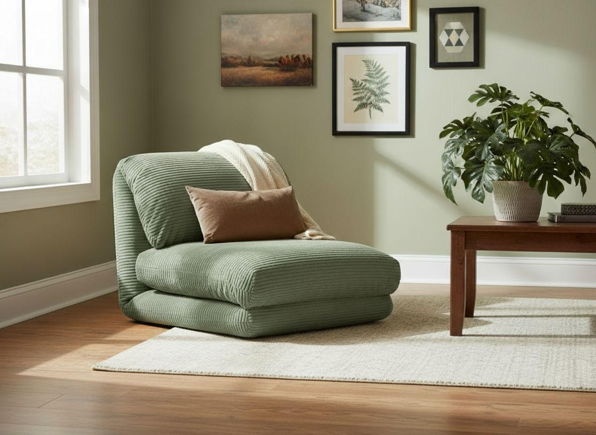 SCHLAFSESSEL in Cord Olivgrün  - Olivgrün, Design, Textil/Metall (82/58/78cm) - Livetastic