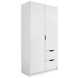 KLEIDERSCHRANK 2-türig Weiß  - Weiß, KONVENTIONELL, Holzwerkstoff (91/197/54cm) - Xora