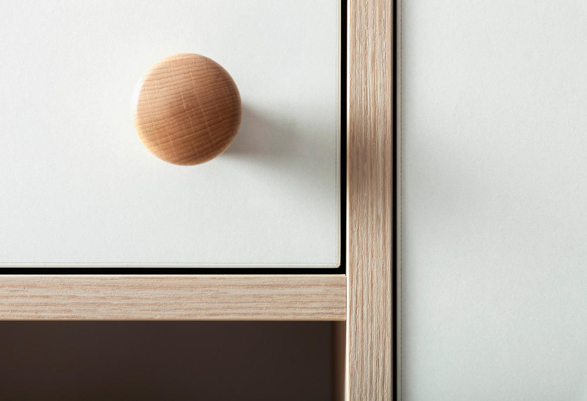 BABYKLEIDERSCHRANK Colette  - Weiß Hochglanz/Naturfarben, Basics, Holz/Holzwerkstoff (96/190/57cm)