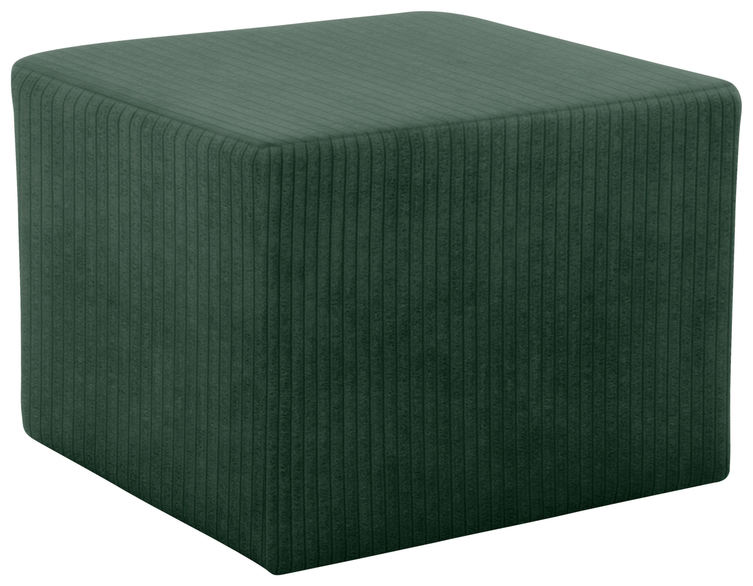 HOCKER Cord, Mikrofaser Dunkelgrün  - Dunkelgrün/Schwarz, Design, Kunststoff/Textil (59/44/59cm) - MID.YOU