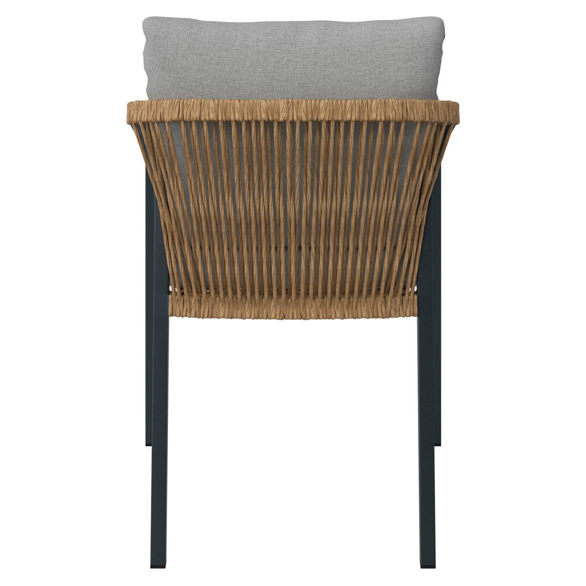 STAPELSESSEL Aluminium Anthrazit, Naturfarben, Hellgrau  - Anthrazit/Hellgrau, MODERN, Kunststoff/Textil (56/77/64cm) - Ambia Garden