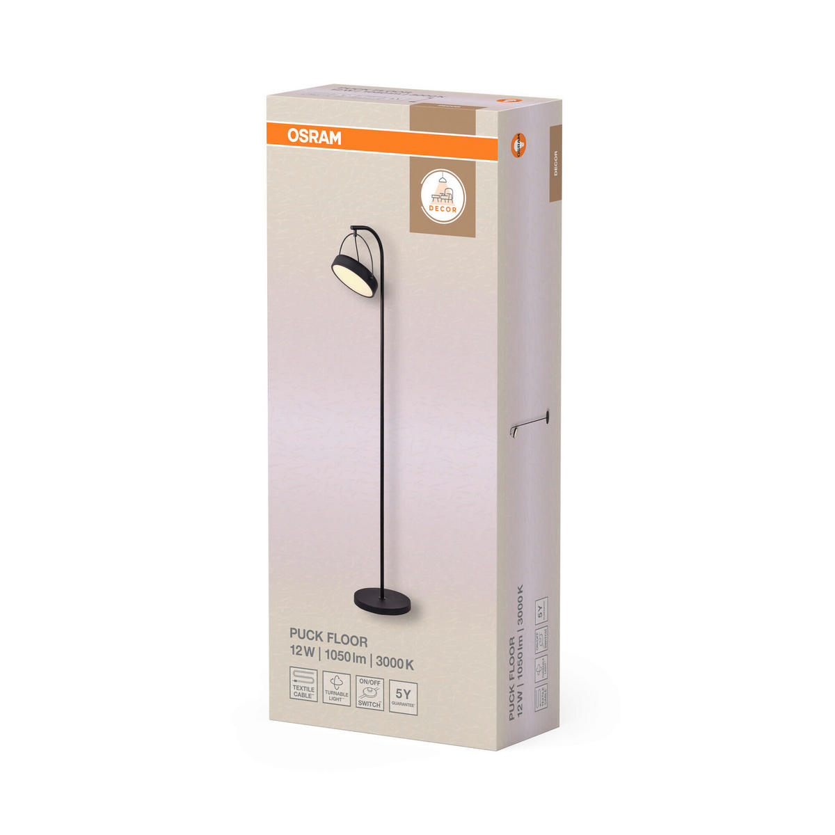 LED-STEHLEUCHTE 25/37,5/143 cm    - Schwarz, Design, Kunststoff/Metall (25/37,5/143cm) - Osram