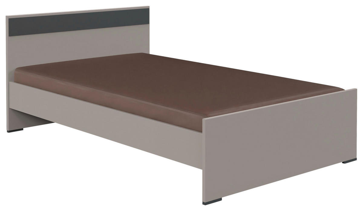 BETT 140/200 cm  in Graphitfarben, Grau, Sahara  - Graphitfarben/Grau, Design, Holzwerkstoff (140/200cm) - Carryhome