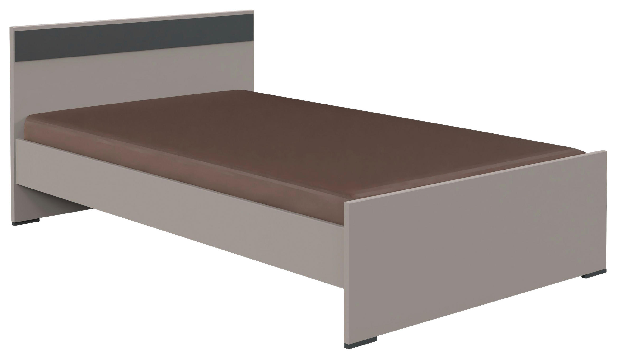 Carryhome Bett Graphit, Grau, Sahara 140x200 cm