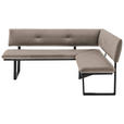 ECKBANK 190/150 cm  in Schwarz, Hellbraun  - Hellbraun/Schwarz, MODERN, Textil/Metall (190/150cm) - Cantus