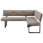 ECKBANK 190/150 cm  in Schwarz, Hellbraun  - Hellbraun/Schwarz, MODERN, Textil/Metall (190/150cm) - Cantus