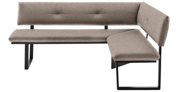 ECKBANK 190/150 cm in Schwarz, Hellbraun - Hellbraun/Schwarz, MODERN, Textil/Metall (190/150cm) - Cantus