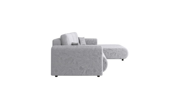 ECKSOFA inkl. Funktionen Grau Cord  - Schwarz/Grau, KONVENTIONELL, Kunststoff/Textil (260/200cm) - Xora