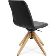 STUHL  in Echtleder pigmentiert Holz, Leder  - Eichefarben/Anthrazit, Design, Leder/Holz (46/82,5-85,25/55cm) - Johann Jakob