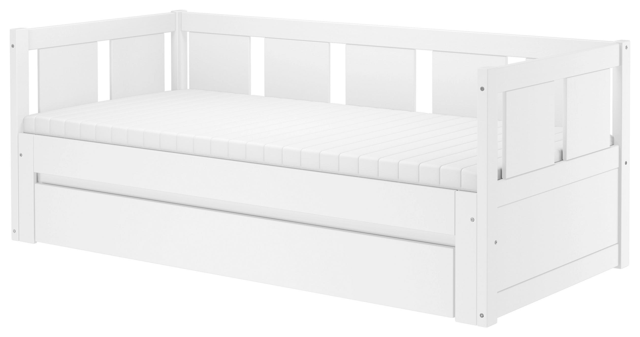 VÝSUVNÁ POSTEĽ, 90-180/200 cm biela - biela/prírodná farba, Konventionell, drevo (90-180/200cm) - Carryhome