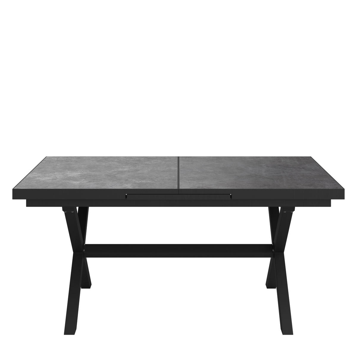 GARTENTISCH 160-210/100/76 cm  - Dunkelgrau/Anthrazit, Basics, Keramik/Metall (160-210/100/76cm) - Amatio