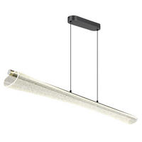 LED FÜGGŐLÁMPA 121/13,5/120 cm  - fekete/nikkelszínű, Design, műanyag/fém (121/13,5/120cm) - Globo