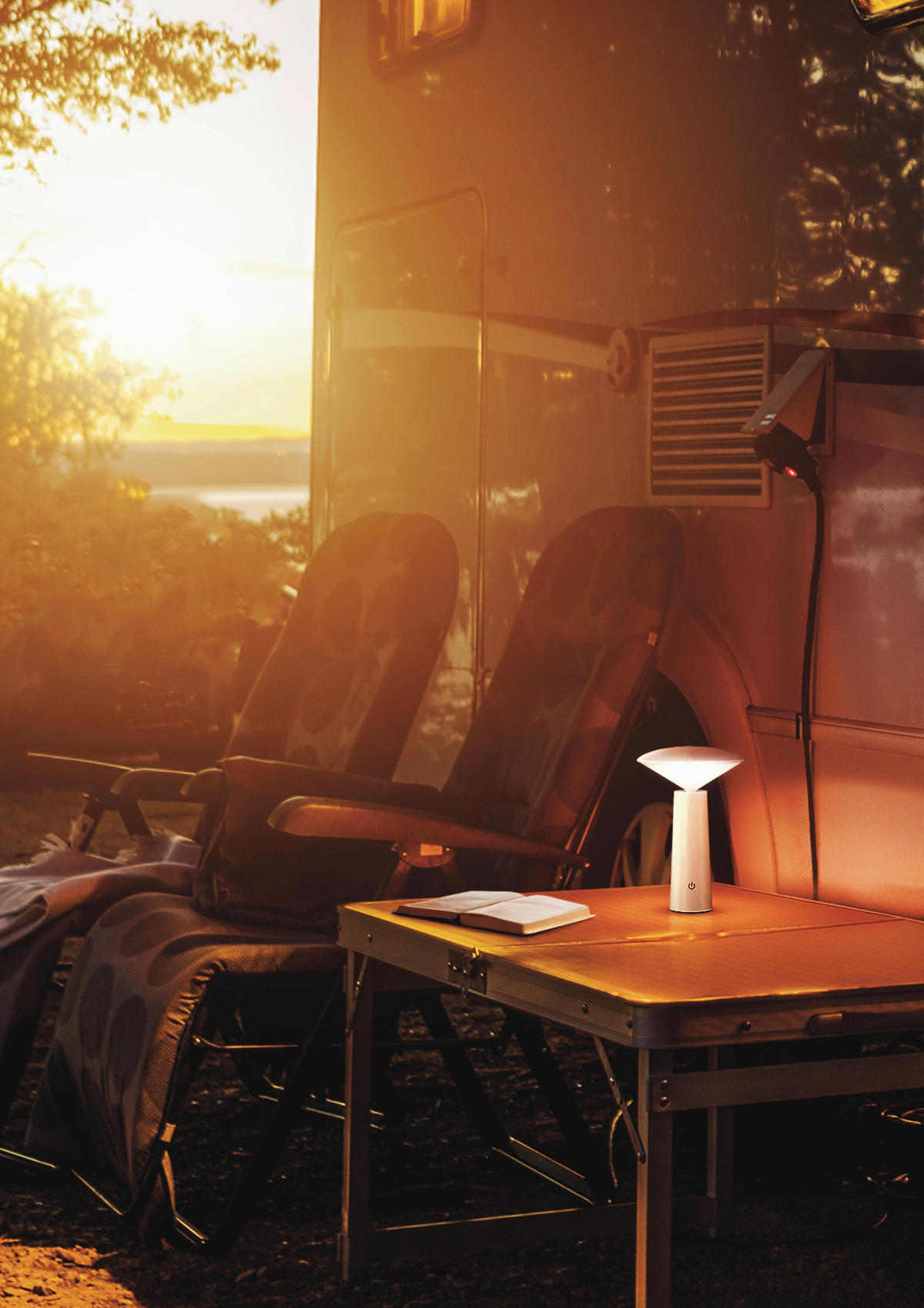 AKKU-TISCHLEUCHTE Pinto 13,9/21 cm   - Weiß, Design, Kunststoff (13,9/21cm)