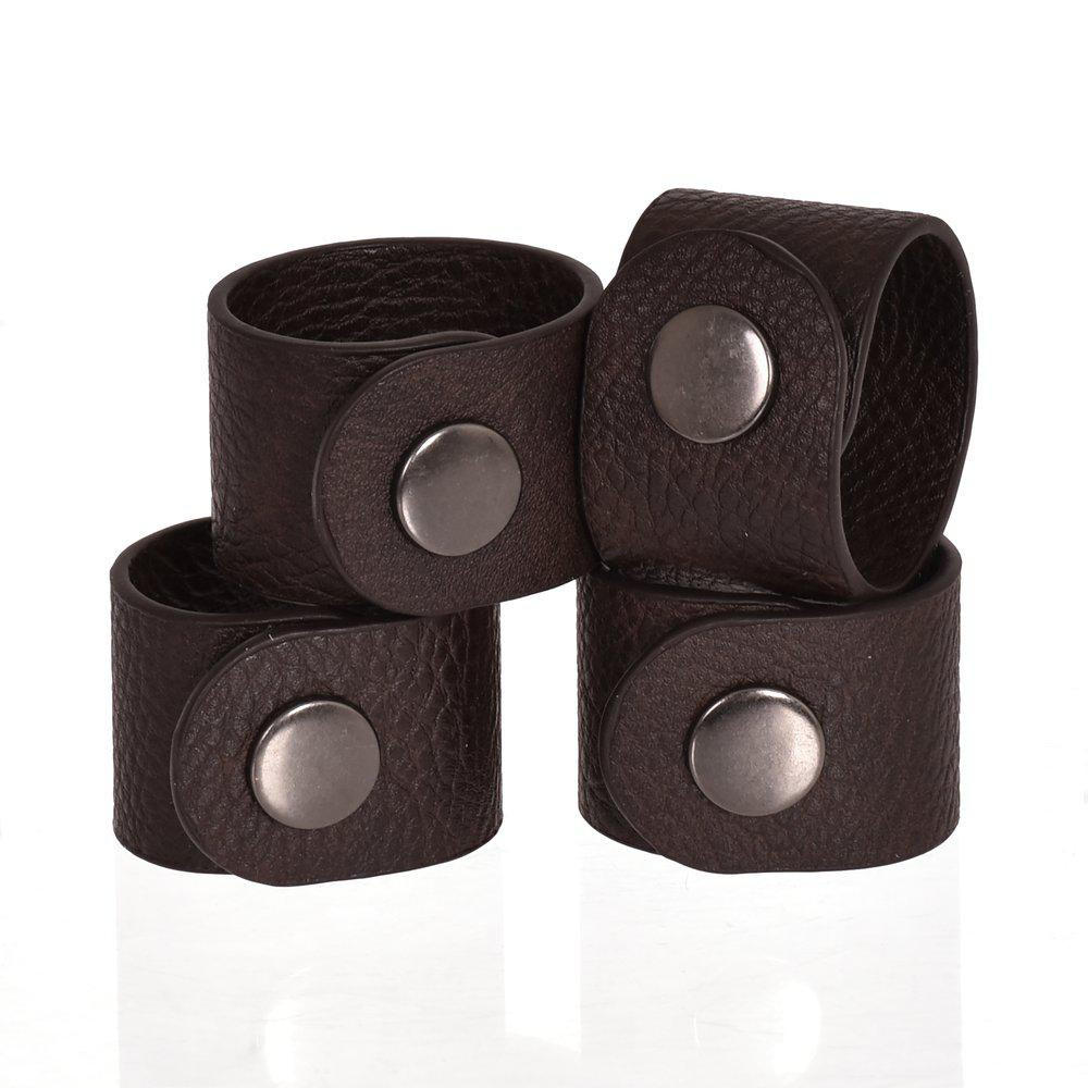 SERVETTRING SET 4 cm   - mörkbrun, Basics, textil (4cm)