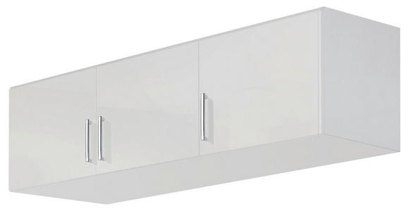 AUFSATZSCHRANK 136/39/54 cm - Weiß Hochglanz/Alufarben, Design, Holzwerkstoff/Kunststoff (136/39/54cm) - Carryhome