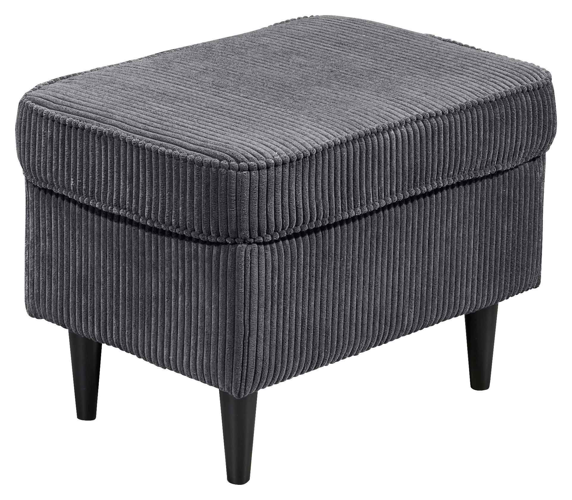 HOCKERTextil Dunkelgrau  - Dunkelgrau/Schwarz, Basics, Holz/Textil (63/43/42cm) - MID.YOU