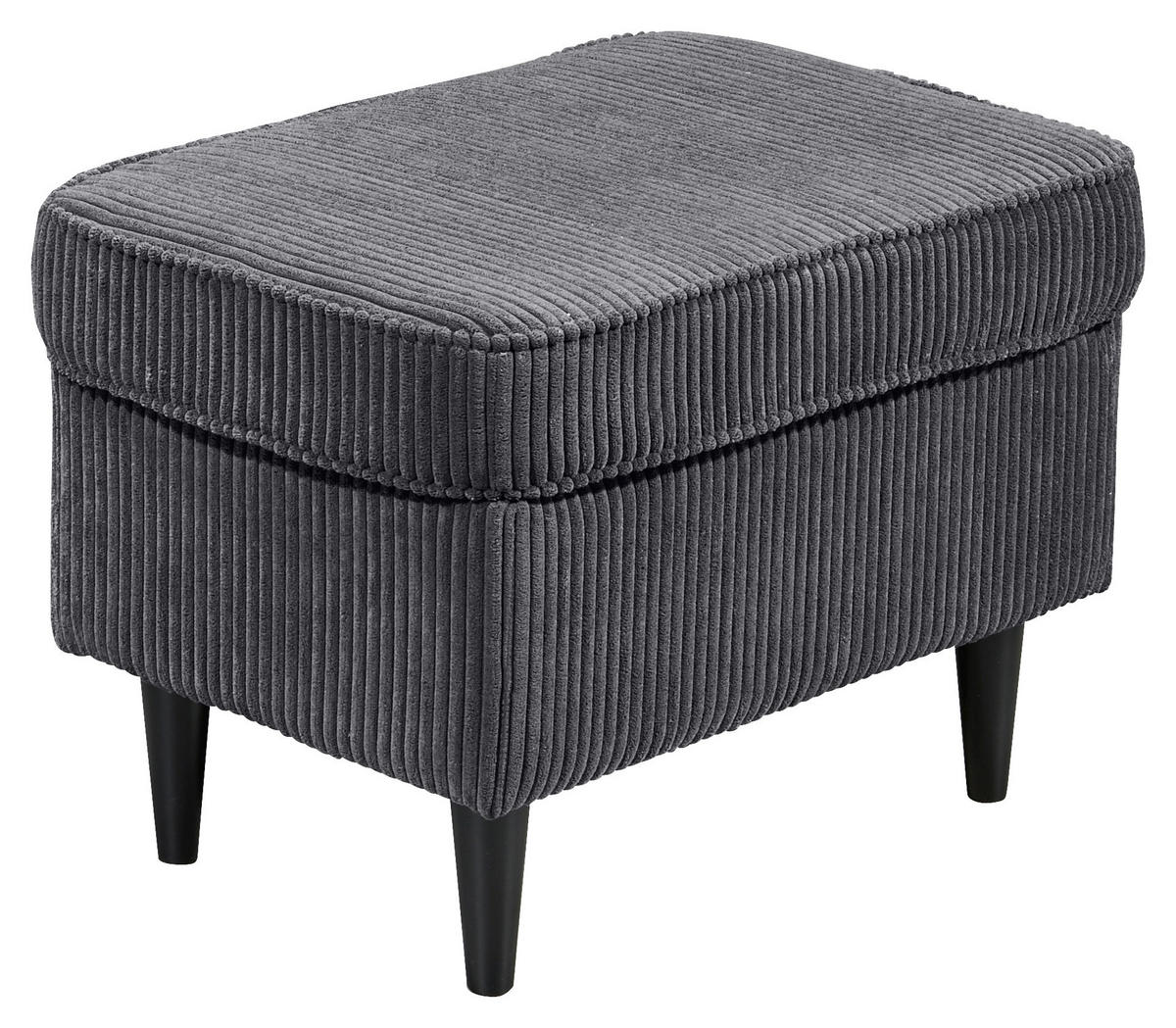 HOCKER in Textil Dunkelgrau  - Dunkelgrau/Schwarz, Basics, Holz/Textil (63/43/42cm) - MID.YOU