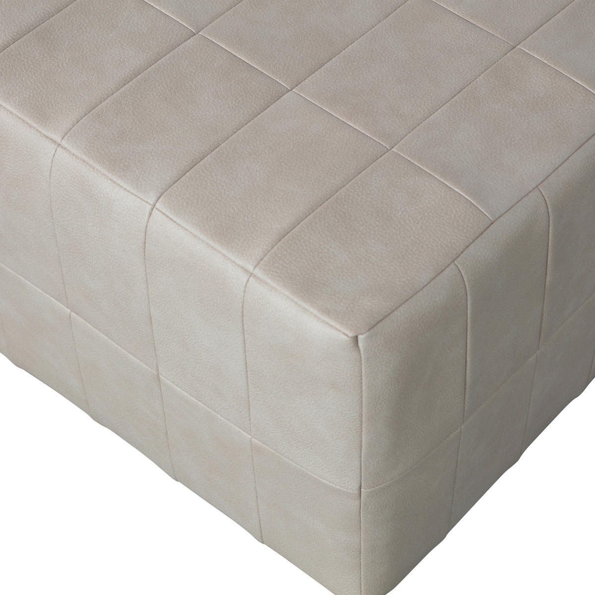 HOCKER Patchwork Lederlook Naturfarben  - Naturfarben, Design, Textil (60/36/60cm) - Livetastic