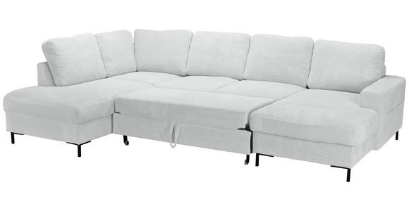 WOHNLANDSCHAFT Naturfarben Cord  - Schwarz/Naturfarben, KONVENTIONELL, Textil/Metall (197/303/148cm) - Carryhome