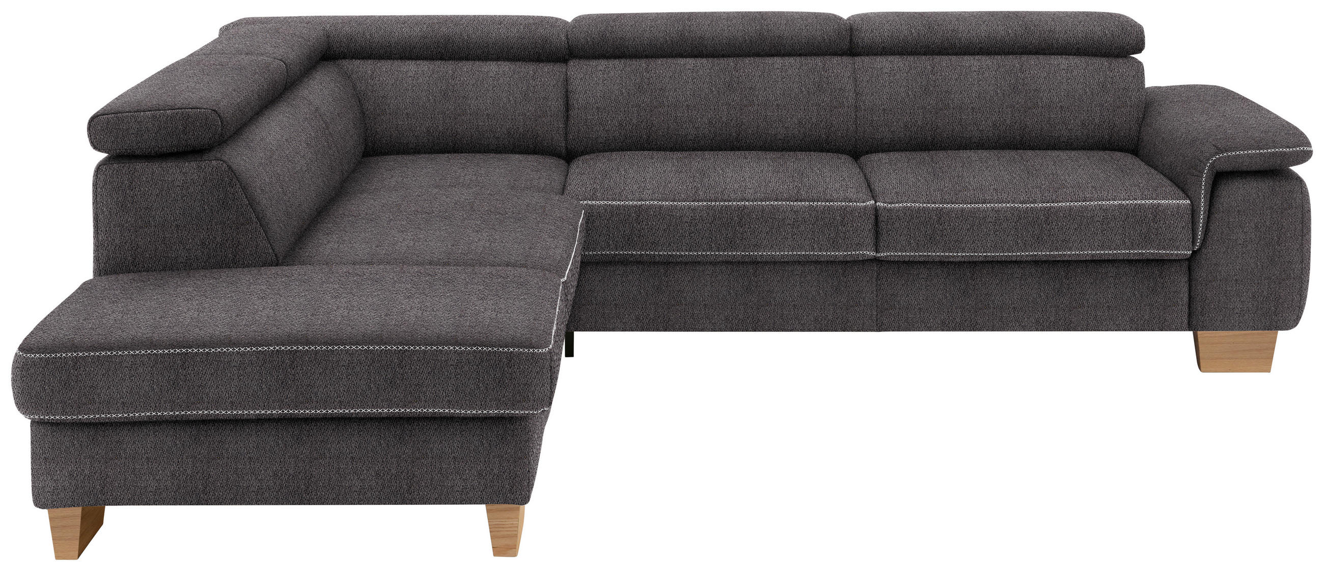 ECKSOFA in Mikrofaser Anthrazit  226/273 cm  - Eichefarben/Anthrazit, Natur, Holz/Textil (226/273cm) - Beldomo System
