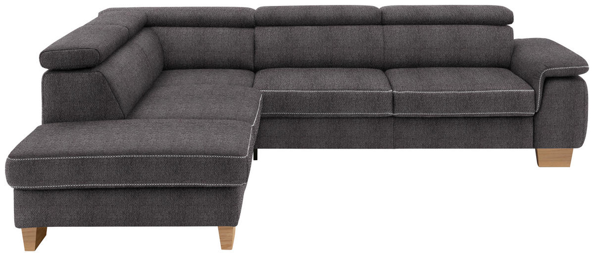 ECKSOFA in Mikrofaser Anthrazit  226/273 cm  - Eichefarben/Anthrazit, Natur, Holz/Textil (226/273cm) - Beldomo System