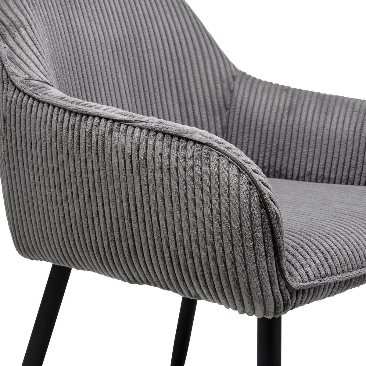 ŽIDLE S PODRUČKAMI, železo, manšestr, šedá, černá - šedá/černá, Lifestyle, kov/textil (56/83/62cm) - MID.YOU