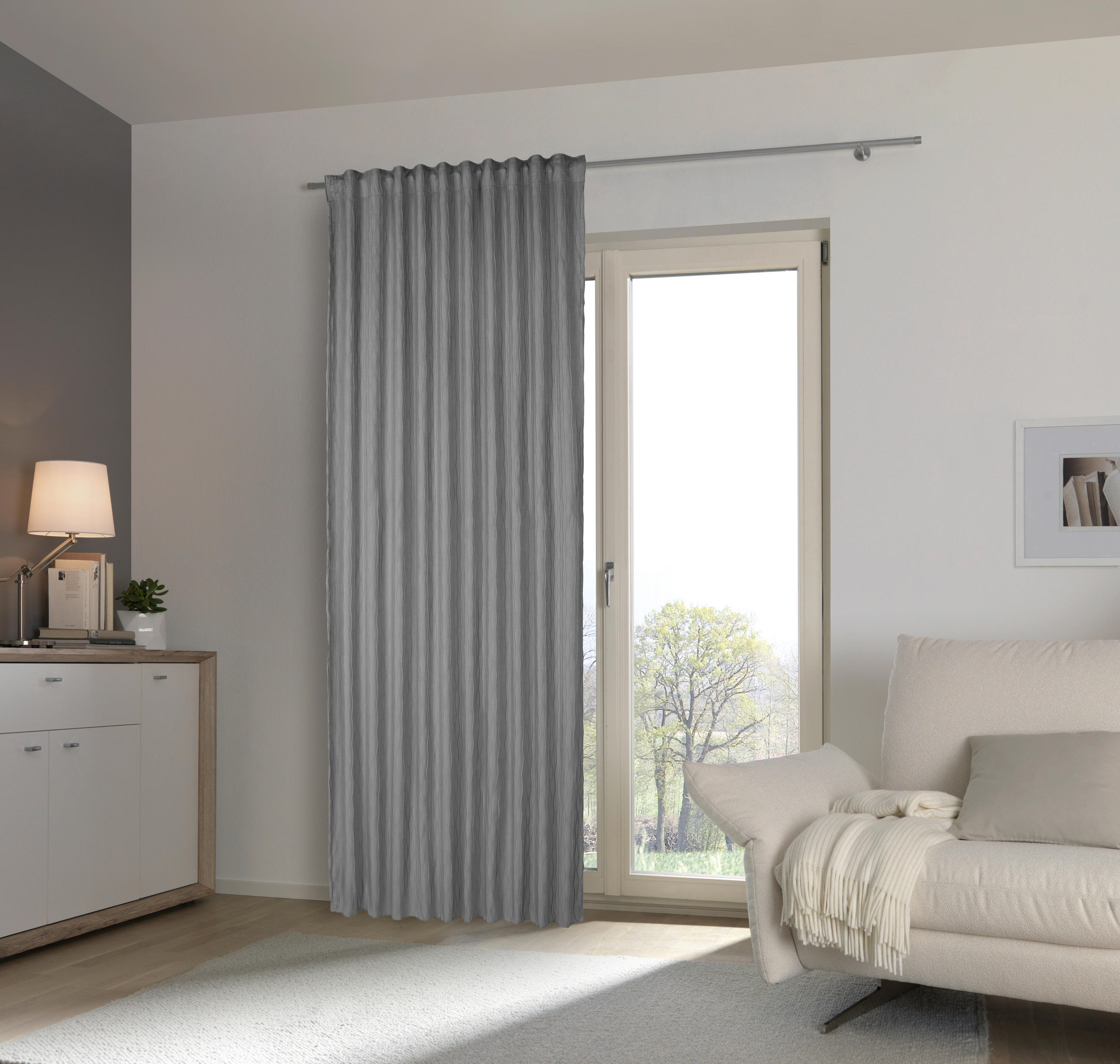GOTOVA ZAVESA siva - siva, Osnovno, tekstil (140/280cm) - Esposa
