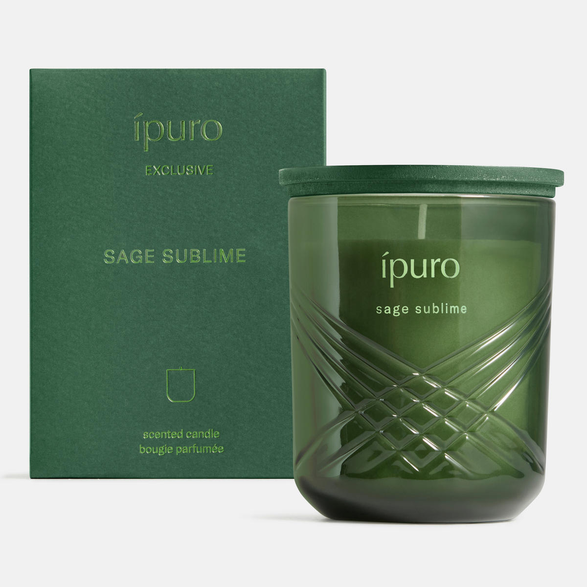 DUFTKERZE  - Jadegrün, Basics, Glas (9/9/11,5cm)