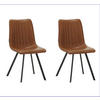 STUHL-SET 2 Stück  in Mikrofaser  - Cognac/Schwarz, MODERN, Textil/Metall (45,5/89,5/60cm) - MID.YOU